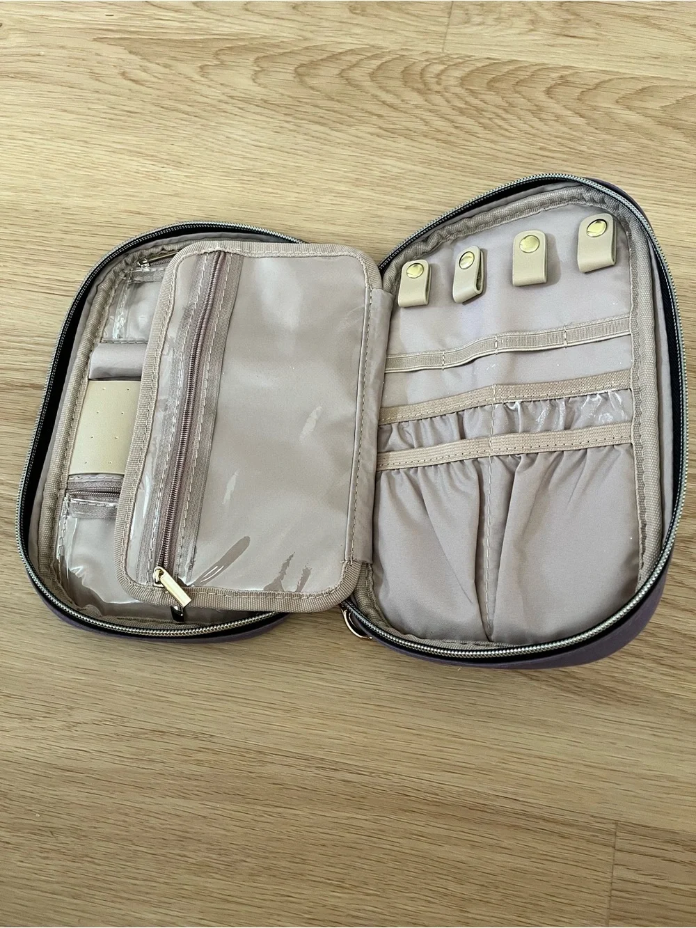 Lavendar Quilted Travel Jewelry Organizer